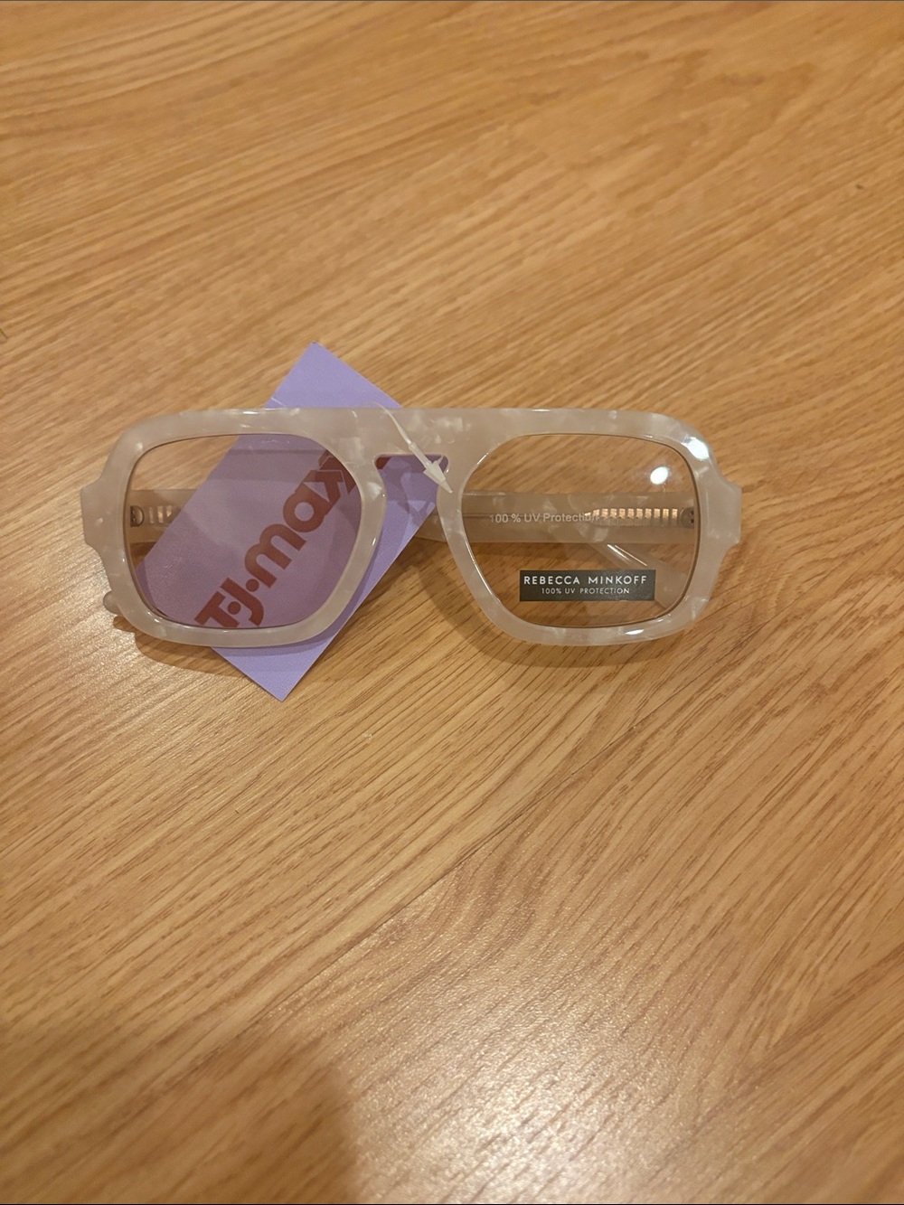 Rebecca Minkoff Pearlescent Clear Square Sunglasses